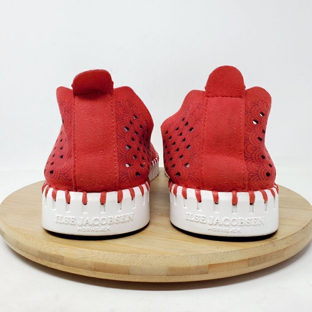 Ilse Jacobsen Tulip 139 Shoes Womens 41‎ Red Slip On Loafer Sneaker - Picture 8 of 11